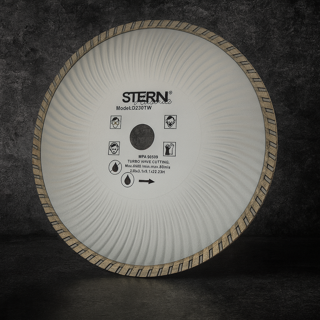 Диск алмазний сегментний TURBO STERN 230×3.10×22.2 для різання бетону, каменю, скла та склопластику
